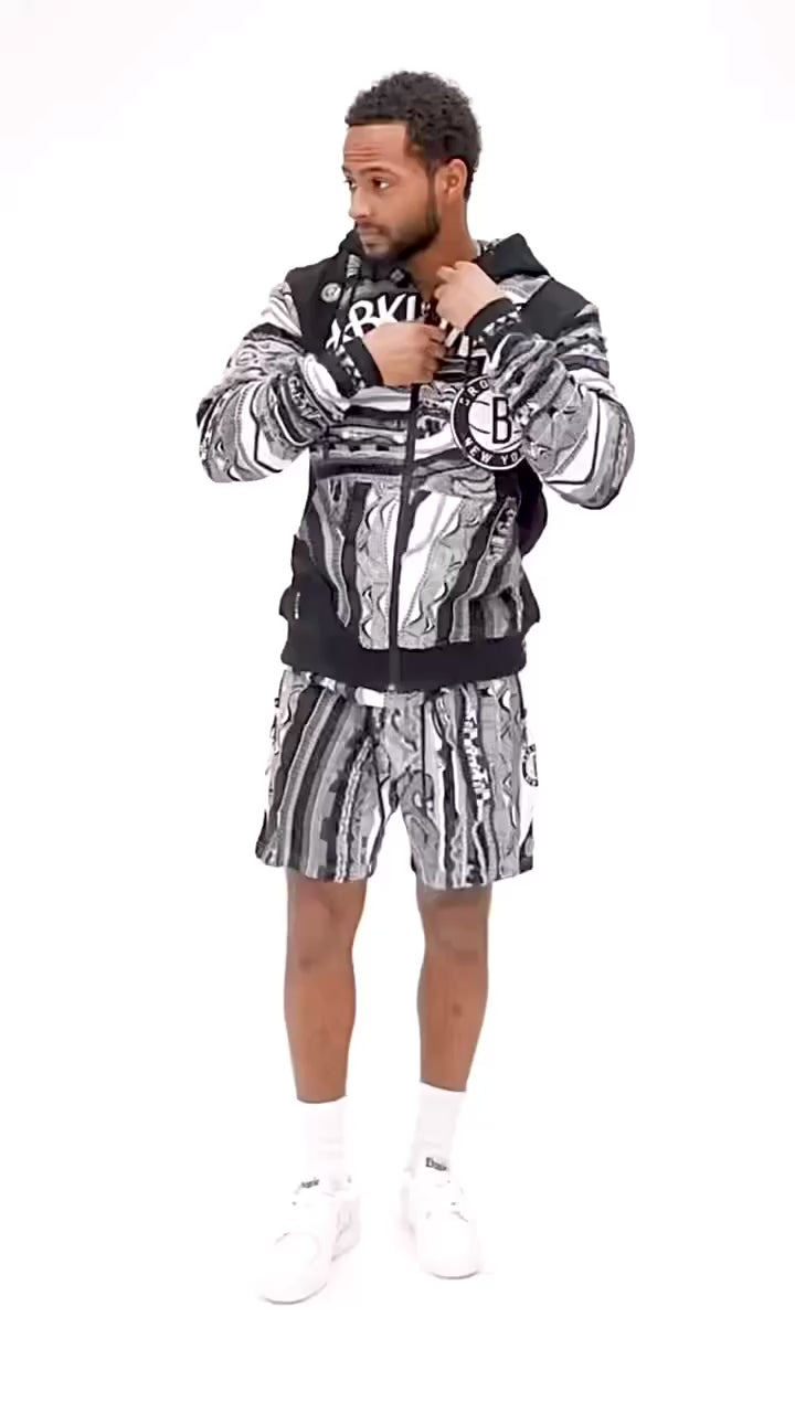 New - COOGI X NBA X Protege - Brooklyn Nets Sweater Knit Basketball Sh