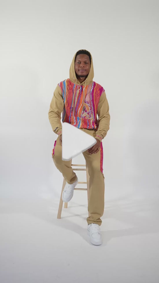 New -COOGI Sweater Pieced Jogger In Khaki