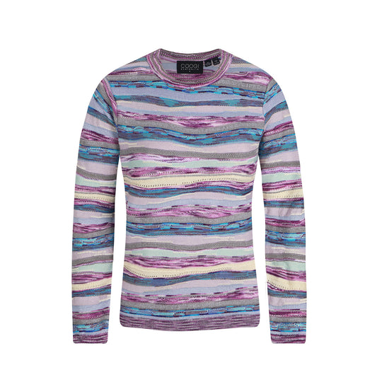 New - COOGI Women's Light Weight Long Sleeve Sweater Knit Top - Purple Base