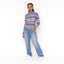 New - COOGI Women's Light Weight Long Sleeve Sweater Knit Top - Purple Base