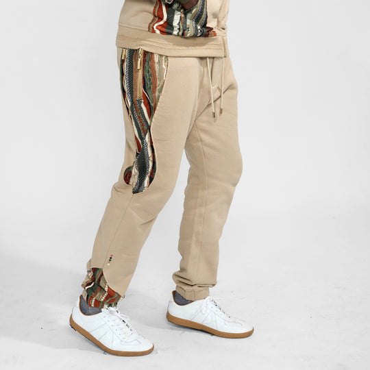 COOGI Sweater Pieced Fleece Jogger - Khaki