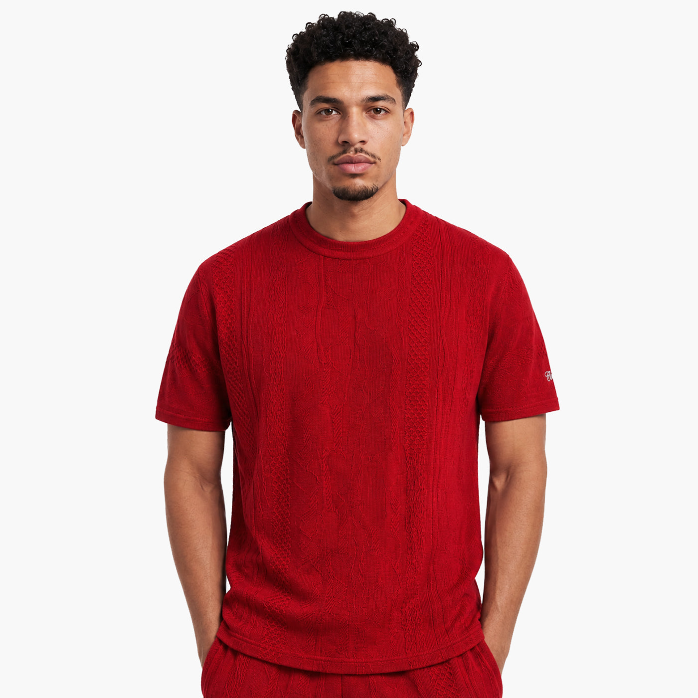 New - COOGI Light Weight Sweater Knit Red Alert Tee