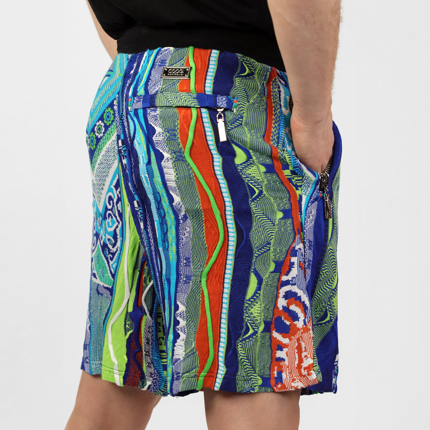 Sweater Pieced Fleece Shorts - Blues