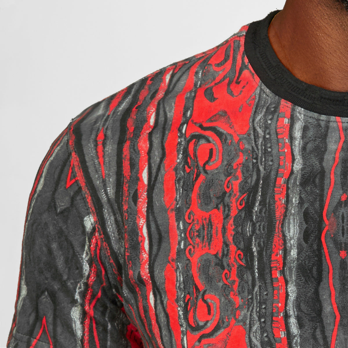 COOGI CLASSIC RED-BLACK ALL-OVER CREW NECK TEE
