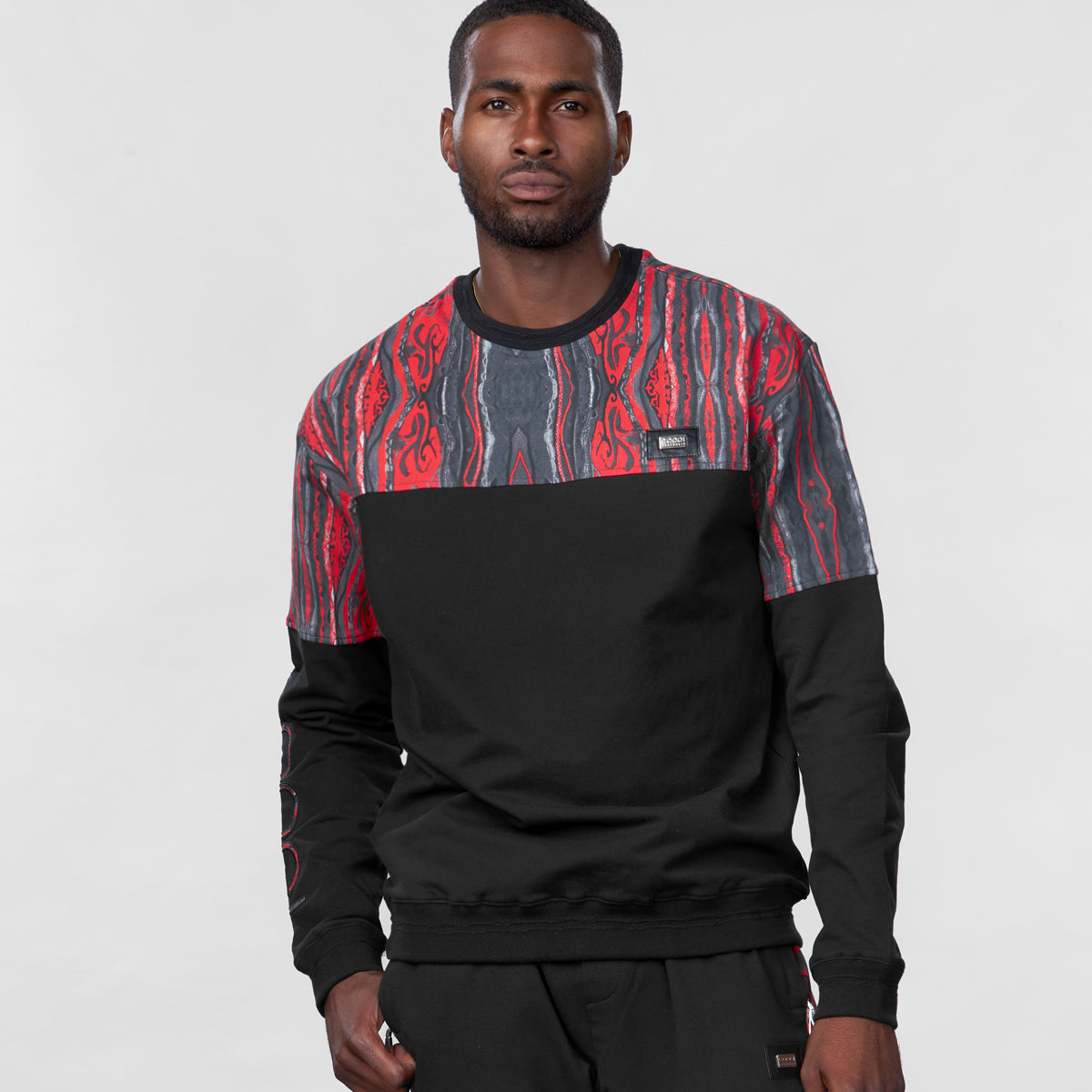 COOGI Classic Red-Black Fleece Crewneck