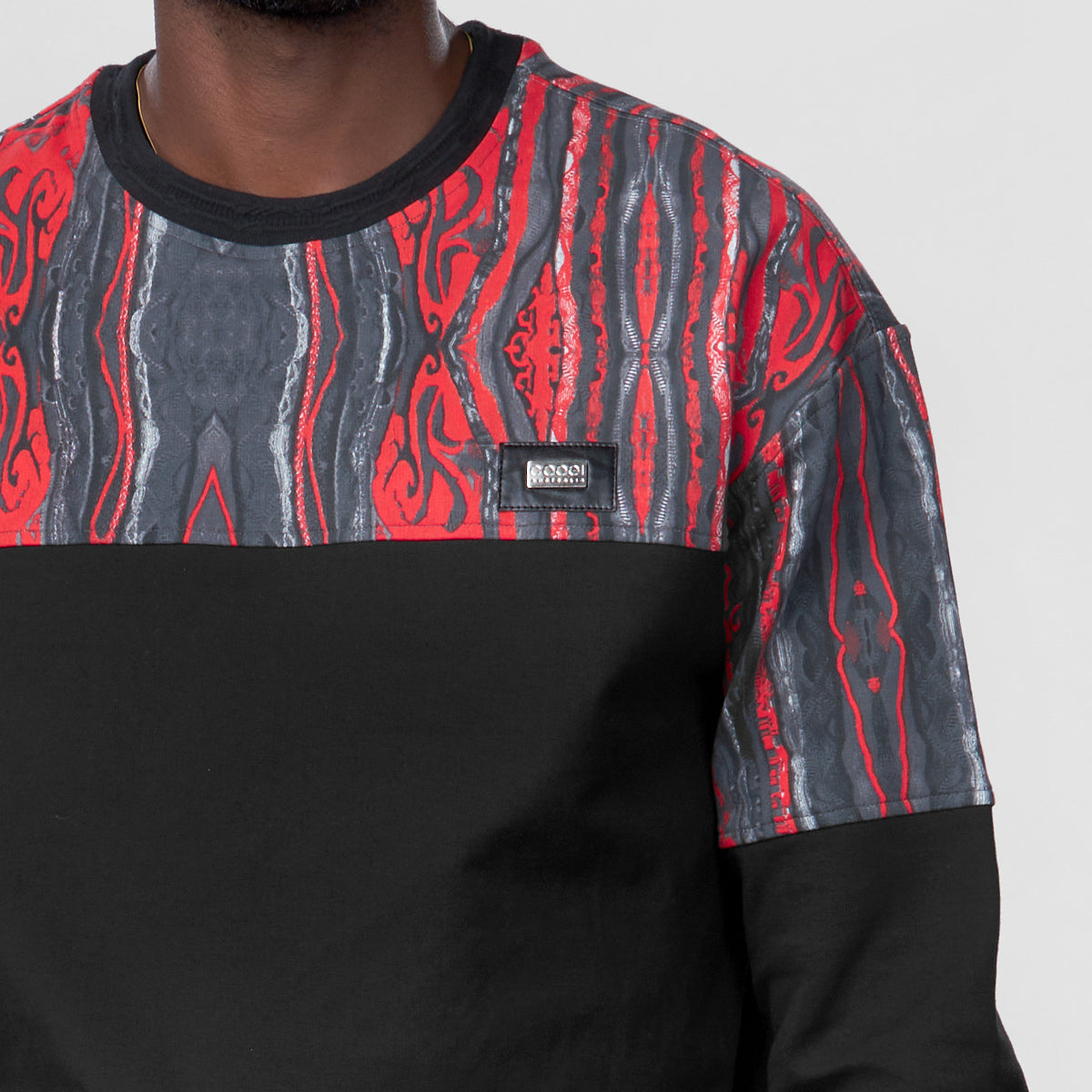 COOGI Classic Red-Black Fleece Crewneck