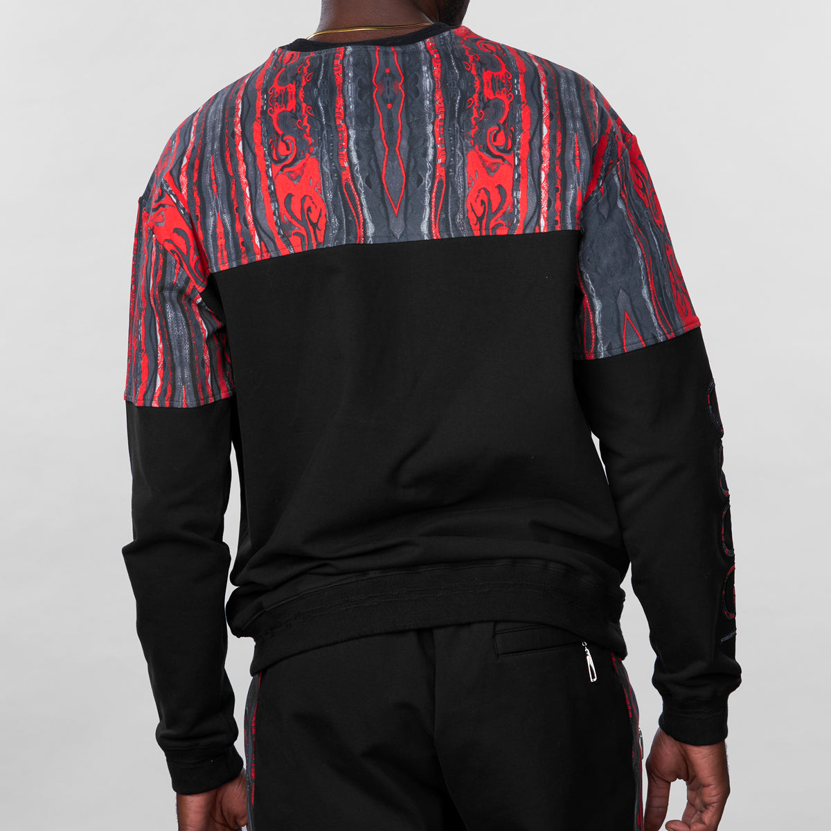 COOGI Classic Red-Black Fleece Crewneck