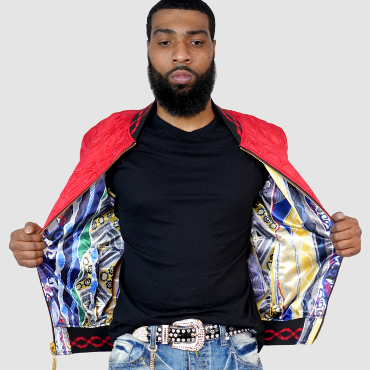 COOGI LINK QUILT (REVERSIBLE TO HERITAGE PRINT) SATIN JACKET